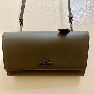 Coach Tri-Fold Leather Crossbody Phone Wallet